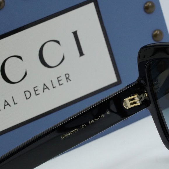 FINAL PRICE NEW GUCCI GG0036SN 001 BLACK GREY SUNGLASSES - Picture 8 of 11